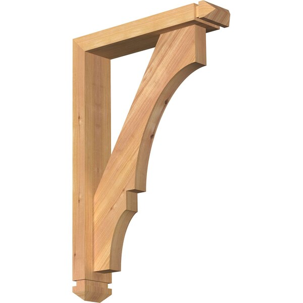 Ekena Millwork Balboa Arts and Crafts Smooth Bracket w/ Offset Brace, Western Red Cedar, 3 1/2"W x 16"D x 24"H BKT0402X16X24BOA03SWR - main